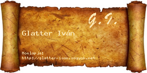 Glatter Iván névjegykártya